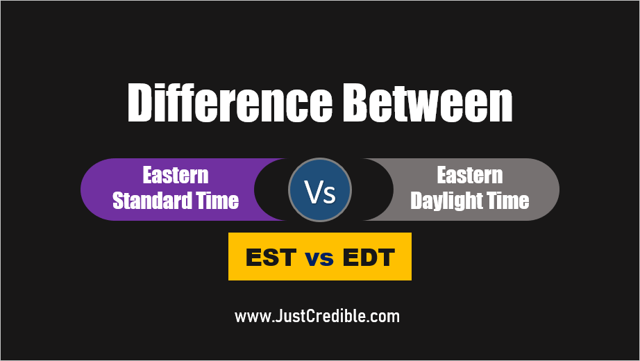 difference between Eastern Standard Time and Eastern Daylight Time - EST vs EDT